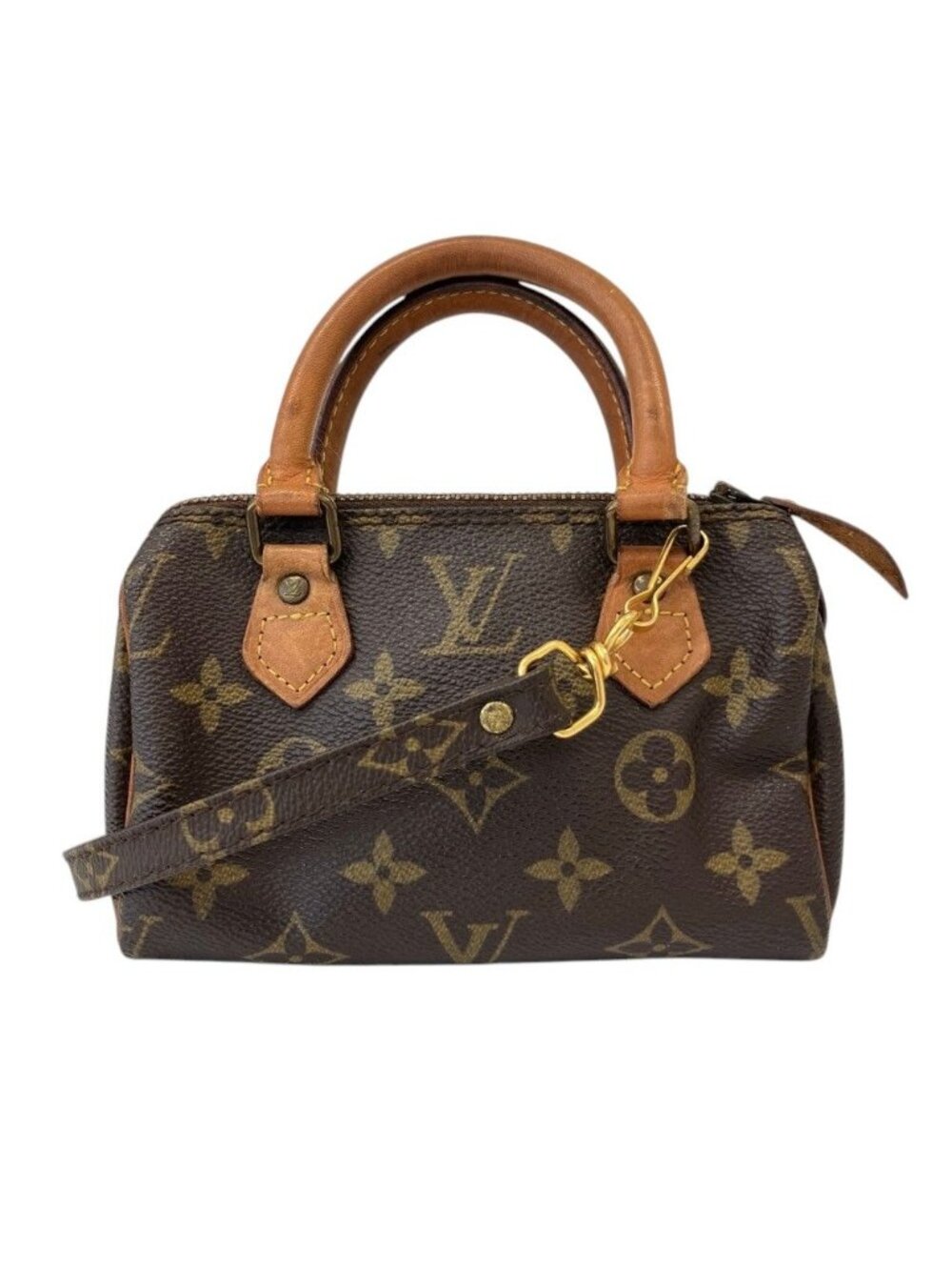 Louis Vuitton Vintage Monogram Mini Speedy Shoulder Pouch Brown